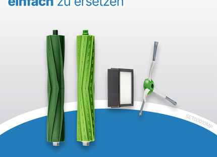 SQOON® Serviceset XL geschikt voor iRobot Roomba i3, i3+, i7, i7+, i4, i6, i6+, i8, i8+, E5, E6, E7, (niet j7 , j7+) - Perfect voor grondige reiniging en eenvoudig zelf te installeren