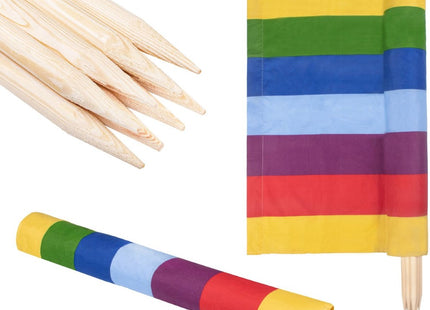 Strand Windscherm Met Stokken | Windscherm Strand | Windscherm Camping | 6 Meter | Multicolor gestreept