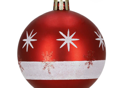 Kerstballen | 30 Stuks | 6 cm | Rood/Wit
