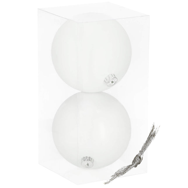 Kerstballen | 2 Stuks | 15 cm | Wit