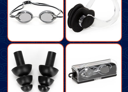 Duikbril - Zwembril - Inclusief Oordoppen En Neusklem - Verstelbaar - Unisex - Zwart - UV 400