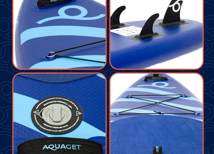 SUP Board - Opblaasbaar Paddle Board - Met Tas - Met Zitje -Inclusief Accessoires - Complete Set - Max. 150KG - 350x81cm - Blauw
