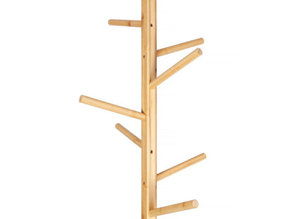 Staande Kapstok | Hout | 8 Haken | Garderobe Kapstok | Zelfmontage | Naturel/Grijs | 182 cm