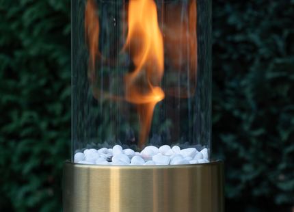 Bio Ethanol Sfeerhaard | Tafelhaard | Binnen & Buiten | Rond | Goud | ⌀ 15 CM