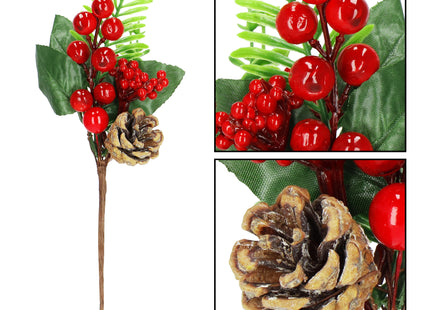 Kersttak | Decoratie | Rood | Middenstuk | 28 cm