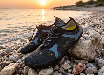 Waterschoenen - AQUA Shoes - Sneldrogend - Rubber - Unisex - Zwart/Blauw - Maat 45