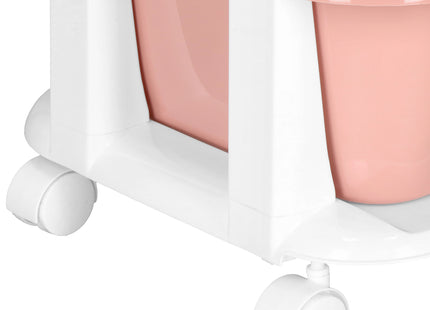 Ladekast | Ladesysteem | Speelgoedkist |Met 5 Laden | Op Wielen | Kunststof | Roze | Wit