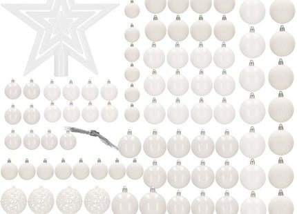 Kerstballen & Piek | 100 Stuks | Wit
