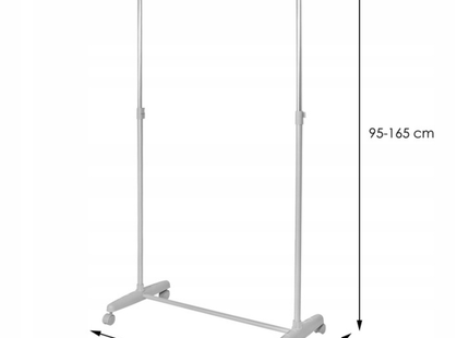 Kledingrek | Op Wielen | 164 cm | Grijs