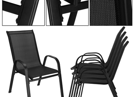 Tuinstoel | Tuinstoelen | Tuinstoel Buiten | Staal | Textiel | 4 Stuks | 120 Kg