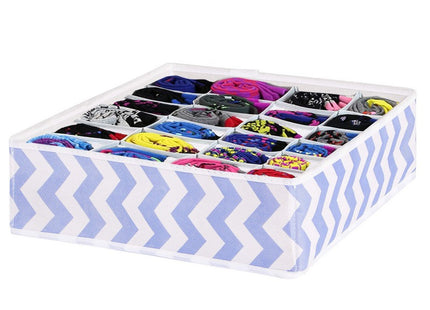 Lade Organizer | 24 Vakken | Blauw/Wit | 33 x 33 cm
