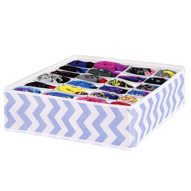 Lade Organizer | 24 Vakken | Blauw/Wit | 33 x 33 cm