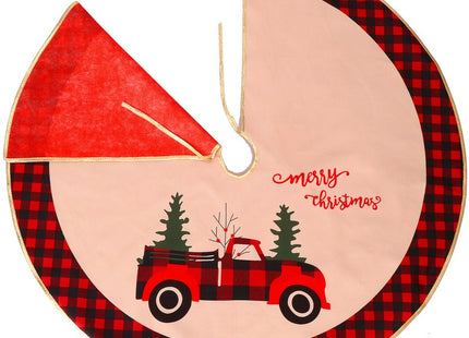 Kerstboomrok | 91 cm | Rood/Zwart/Geruit