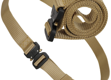 Riem - Buidel set - Polyester - Ritssluiting - Militair - camouflagegesp - Bruin - 124 cm