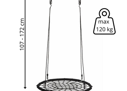 Nestschommel | Kinderschommel | Ø102 CM | Max 120 KG | Zwart