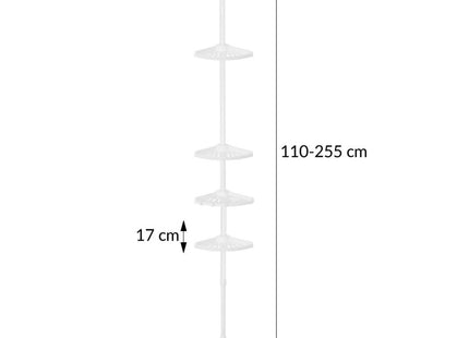 Douche Rek | Uitschuifbaar Van 110-255 CM | Wit