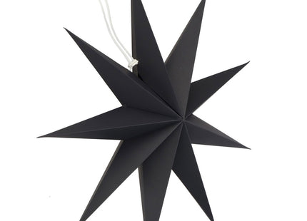 Kerst Ster | Papier | Opvouwbaar | 60 cm | Mat/Zwart
