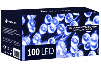 Kerstverlichting | 10,5 m | Batterij | 100 LED | Blauw