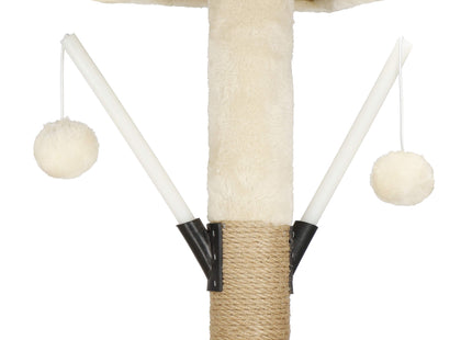 Krabpaal - Voor Katten - Meubelbescherming - 136 cm - Crème - 7 Etages