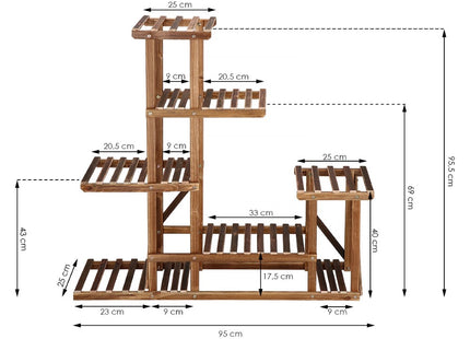 Plantenrek | Plantenstandaard | Plantentrap | 6 Niveaus | Hout