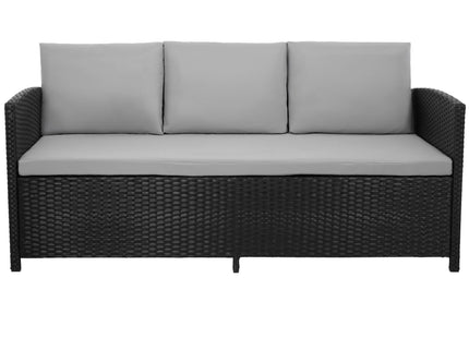 Tuinset - 6 Delig - Stoelen - Bank - Tafel - Rotan -  Zwart/Grijs