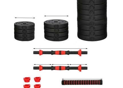 Dumbbell Set | 30 kg | Zwart/Rood