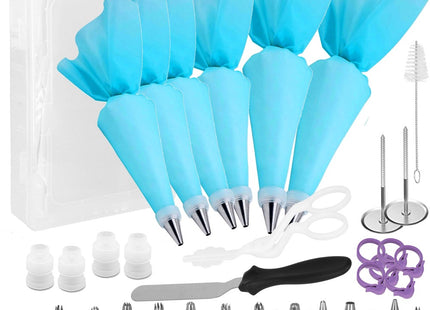 Taart Decoratie Set | 70-Delig | Opbergdoos | Blauw