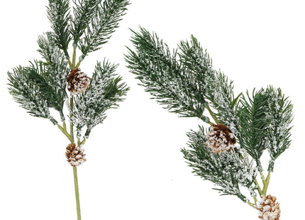 Kersttak | Decoratie | Dennenappels | Groen | 34 cm