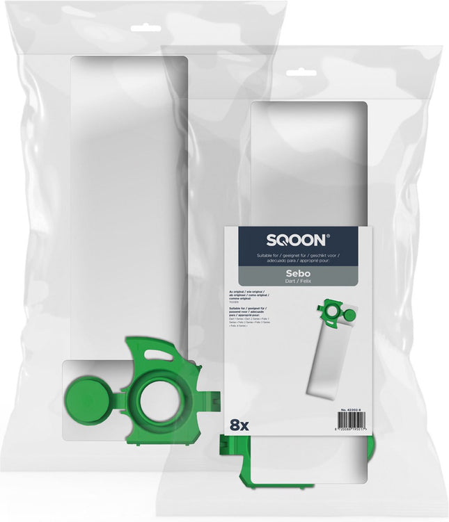 SQOON® SEBO Airbelt K Series Geschikt voor SEBO K Series - Stofzuigerzakken - 8 stuks