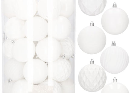 Kerstballen | 30 Stuks | 8 cm | Wit