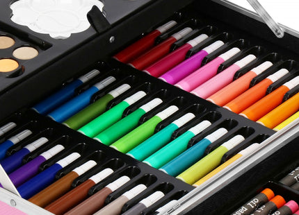 Tekendoos | Tekenkoffer | 145 Delig | 34 x 23 x 8.3 cm | Roze
