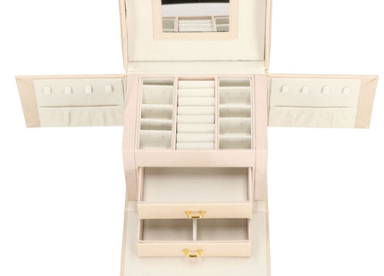 Sieradendoos | Juwelendoos | 3 Lagen | 17,5X13,5X12 CM | Creme