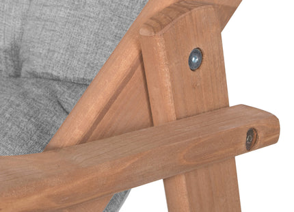 Houten Ligstoel - Ligbed - Met Kussen - Verstelbaar - Weersbestendig - Grijs - Grenenhout - 90 x 71 x 103 Cm