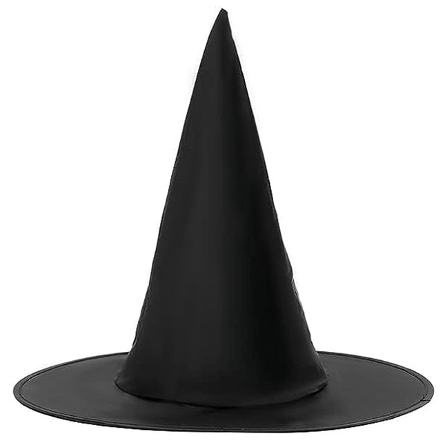 Heksenhoed - Verkleedkleding - Halloween - Heks - Zwart - 25 x 38 cm