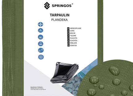 Afdekzeil | Dekzeil | Zeildoek | Waterdicht | PVC | 4 x 8 m | 120 g/m2 | Groen