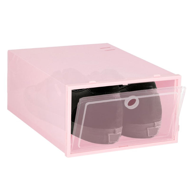 Schoenenbox | Sneakerbox | Kunststof | Roze | 1 Stuk | 31 x 21.5 x 12.5 cm
