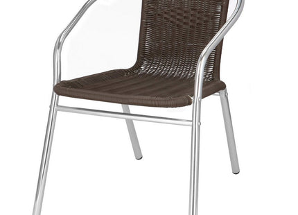 Tuinstoel | Terrasstoelen | Stapelbaar | Textileen | Bruintinten/Chroom