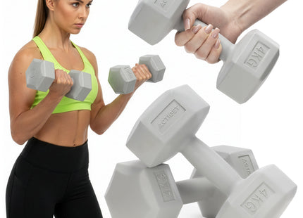 Dumbbell Set - 4 KG - Lichtgrijs - Oefengewichten