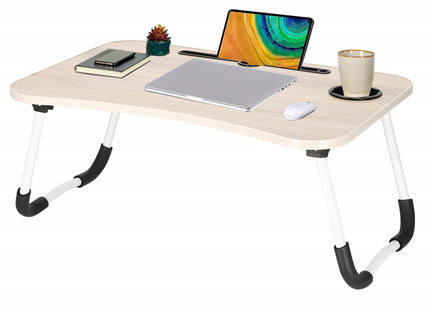 Laptoptafel | Bedtafel | Tablethouder | Laptopstandaard | 60 x 40 cm | Lichtbruin Hout