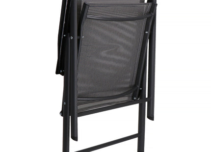 Terrasstoel - Tuinstoel - Metaal - Grijs/Zwart - 150 KG