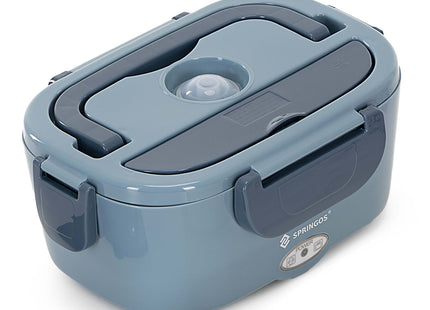 Elektrische Lunchbox 1,5 Liter – Verwarmbare Broodtrommel – 12V/24V en 220-240V – Met 2 Compartimenten – Blauw