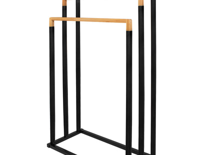 Handdoekrek | Metaal/Hout | Staand | Zwart