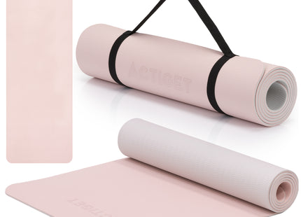 Actiget® Yogamat - Extra Dik - Inclusief Draagriem - 183 x 61 x 0.6 CM - Roze - TPE