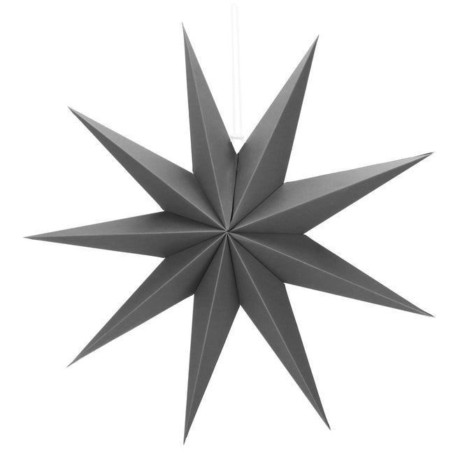 Kerst Ster | Papier | Opvouwbaar | 60 cm | Mat/Grijs