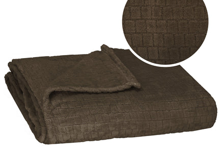 Plaid | Sprei | Deken | 170 x 210 cm | Pluche | Bruin