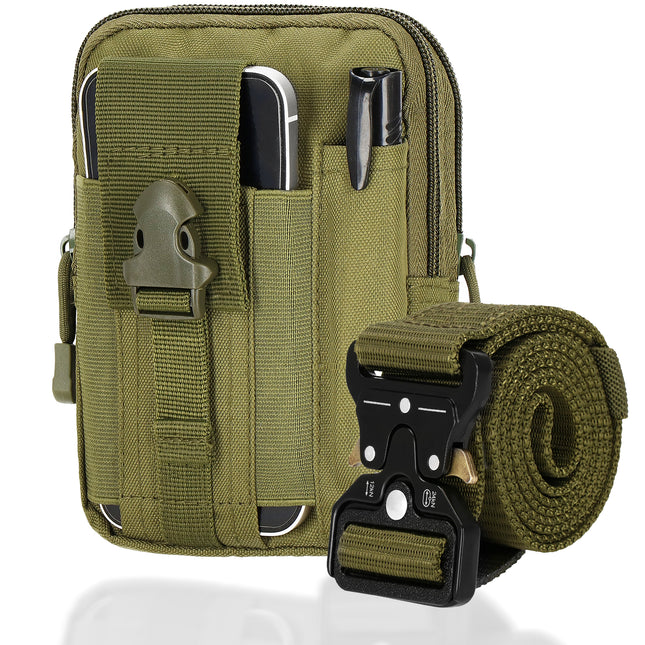 Heuptas - Riem - Militair - Buidel set - Polyester - Ritssluiting - Donkergroen