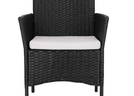 Tuinset - 4 Delig - Stoelen - Bank - Tafel - Rotan - Zwart