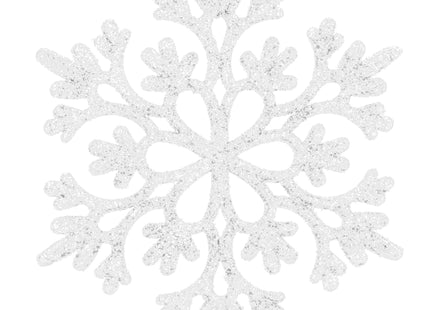 Kerstversiering | Kerstdecoratie voor binnen | Kersthanger | Sneeuwvlokken | Kunststof | 12 Stuks | 9/10 cm