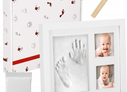 Fotolijst | Baby | Klei | Geschenkdoos | Fotolijst met Handafdruk | Fotolijst met Voetafdruk | Wit