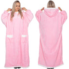 Oversized Fleece Deken/Trui - Oversized Deken - Oversized Trui - Hoodie - Capuchon - Roze